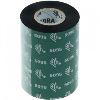 Rubans encreur transfert thermique ZEBRA Resine 5095 - 64 mm x 74 m - Ruban noir - Boite de 12 