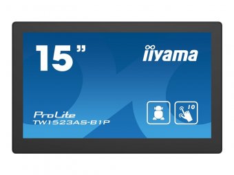 iiyama ProLite TW1523AS-B1P - Écran LED - 15.6" - fixe - écran tactile - 1920 x 1080 Full HD (1080p) - IPS - 450 cd/m² - 1000:1 - 30 ms - HDMI - haut-parleurs - noir, mat 