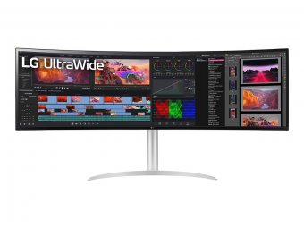 LG UltraWide 49WQ95C-W - Écran LED - incurvé - 49" - 5120 x 1440 UltraWide Dual QHD @ 144 Hz - Nano IPS - 400 cd/m² - 1000:1 - DisplayHDR 400 - 5 ms - 2xHDMI, DisplayPort, USB-C - haut-parleurs 