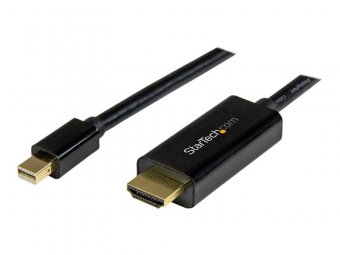 StarTech.com Câble adaptateur Mini DisplayPort vers HDMI de 1 m - Convertisseur Mini DP vers HDMI avec câble intégré - M/M - 4K - Noir - Câble adaptateur - Mini DisplayPort mâle pour HDMI mâle - 1 m - noir - support 4K 