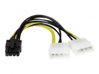 StarTech.com Câble adaptateur d'alimentation LP4 vers carte vidéo Express PCI 8 broches de 15 cm - Adaptateur secteur - alimentation interne 4 plots (M) pour Alimentation PCIe de 8 broches (M) - 15.3 cm 