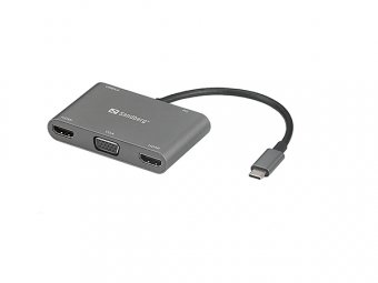 Sandberg USB-C Dock 2xHDMI 1xVGA USB PD 