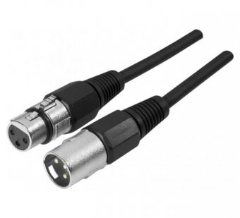 Câble XLR 3P Male / Femelle noir 1m 