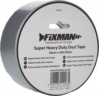 Fixman Super Heavy Duty Duct Tape 50 mm x 50 m ? Argent 188824 