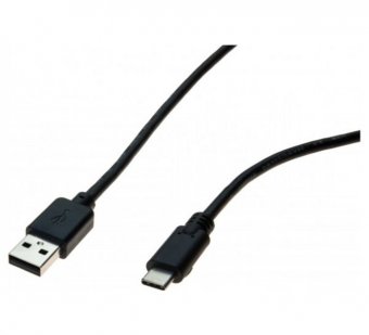 DACOMEX Sachet cordon USB 2.0 Type-A / Type-C noir - 1 m - disponible 24 / 48h 