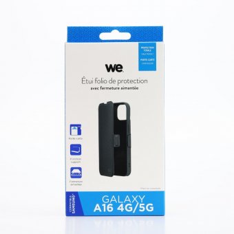 WE Etui folio FERMETURE AIMANTEE SAMSUNG A16 4G/5G noir 