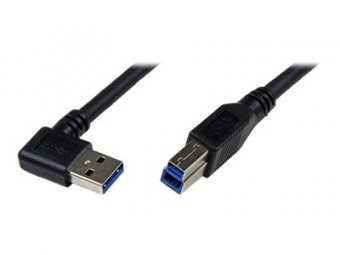 1m Black USB 3 Cable Right Angle A to B 