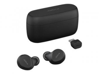 Jabra Evolve2 Buds UC - Écouteurs sans fil avec micro - intra-auriculaire - Bluetooth - Suppresseur de bruit actif - USB-C via un adaptateur Bluetooth - isolation acoustique - noir - certifié Zoom, Optimisé pour Google Meet 