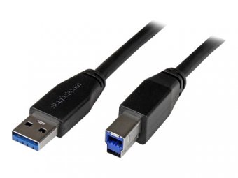 StarTech.com Câble USB 3.0 actif USB-A vers USB-B de 10 m - Cordon USB A vers B - USB 3.1 Gen 1 (5 Gb/s) - M/M - Noir - Câble USB - USB Type B (M) pour USB type A (M) - USB 3.0 - 10 m - moulé - noir 