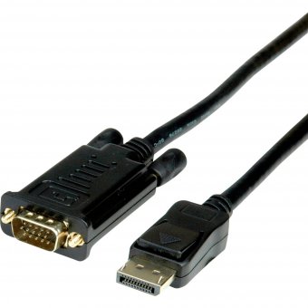 Câble adaptateur Roline DisplayPort / VGA Fiche mâle DisplayPort, Fiche mâle VGA 15 pôles 5.00 m 