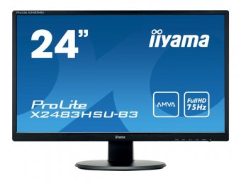 iiyama ProLite X2483HSU-B3 - Écran LED - 24" (23.8" visualisable) - 1920 x 1080 Full HD (1080p) @ 75 Hz - A-MVA - 250 cd/m² - 3000:1 - 4 ms - HDMI, VGA, DisplayPort - haut-parleurs - noir 