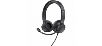 Casque-micro supra-aural léger USB pour PC avec coussinets doux et arceau réglable - Câble 1,8 m 