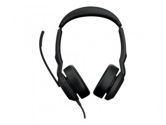Jabra Evolve2 50 UC Stereo - Micro-casque - sur-oreille - Bluetooth - sans fil, filaire - Suppresseur de bruit actif - USB-C - noir - certifié Zoom, Certifié pour Microsoft Teams, Cisco Webex Certified, Certifié Alcatel-Lucent, Certifié Avaya, Certifié Un 