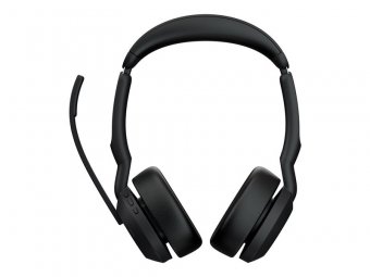 Jabra Evolve2 55 MS Stereo - Micro-casque - sur-oreille - Bluetooth - sans fil - Suppresseur de bruit actif - USB-C - noir - certifié Zoom, Cisco Webex Certified, Certifié Alcatel-Lucent, Certifié Avaya, Certifié Unify, Certifié MFi, Certifié Google Meet, 