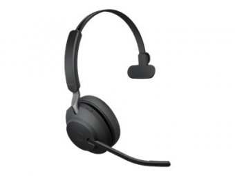 Jabra Evolve2 65 UC Mono - Micro-casque - sur-oreille - convertible - Bluetooth - sans fil - USB-A - isolation acoustique - noir - avec support de chargement 