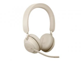 Jabra Evolve2 65 UC Stereo - Micro-casque - sur-oreille - Bluetooth - sans fil - USB-C - isolation acoustique - beige 