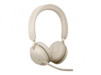 Jabra Evolve2 65 MS Stereo - Micro-casque - sur-oreille - Bluetooth - sans fil - USB-C - isolation acoustique - beige - Certifié pour Microsoft Teams 