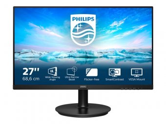 Philips 271V8L - Écran LED - 27" - 1920 x 1080 Full HD (1080p) @ 75 Hz - VA - 250 cd/m² - 3000:1 - 4 ms - HDMI, VGA - noir texturé 