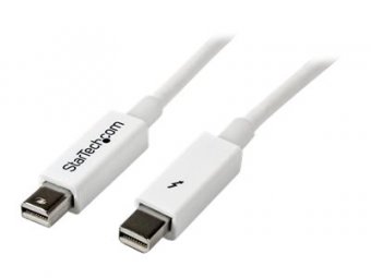 StarTech.com Câble Thunderbolt de 50 cm M/M Blanc - Cordon Thunderbolt pour Apple® Mac®, MacBook Pro® etc - 2x Thunderolt (Mâle) - Blanc - Câble Thunderbolt - Mini DisplayPort (M) pour Mini DisplayPort (M) - Thunderbolt 2 - 50 cm - blanc 