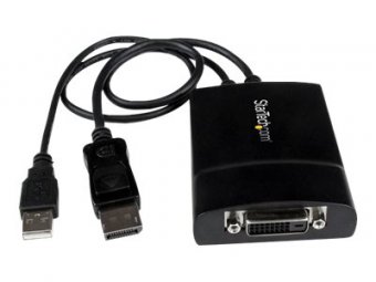 StarTech.com DisplayPort to DVI Adapter - Dual-Link - Active DVI-D Adapter for Your Monitor / Display - USB Powered - 2560x1600 (DP2DVID2) - Adaptateur DisplayPort / DVI - USB (alimentation uniquement), DisplayPort (M) pour DVI-D (F) verrouillé - USB 2.0 