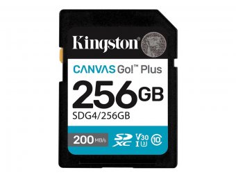 Kingston Canvas Go! Plus - Carte mémoire flash - 256 Go - Video Class V30 / UHS-I U3 / Class10 - SDXC UHS-I 