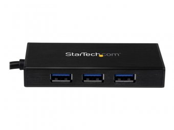 StarTech.com Hub USB 3.0 portable à 3 ports avec câble intégré - Concentrateur USB 3.0 plus Gigabit Ethernet - Aluminium - Concentrateur (hub) - 3 x SuperSpeed USB 3.0 + 1 x 10/100/1000 - de bureau - pour P/N: PEXUSB3S2EI, PEXUSB3S42, PEXUSB3S7, SVA5H2NEU 
