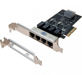 CARTE PCIE 4X SWITCH 4 PORTS GIGABIT + LOW PROFILE 