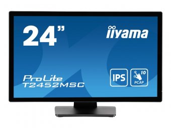 iiyama ProLite T2452MSC-B1 - Écran LED - 24" (23.8" visualisable) - écran tactile - 1920 x 1080 Full HD (1080p) - IPS - 400 cd/m² - 1000:1 - 14 ms - HDMI, DisplayPort, 2xUSB-C - haut-parleurs - noir mat 