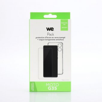 WE PACK verre trempé et coque de protection transparente MOTOROLA MOTO G35 5G 