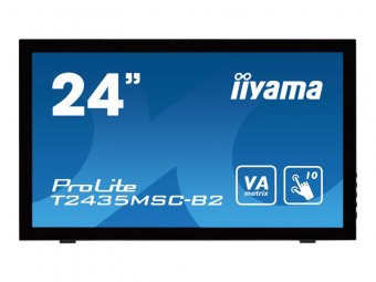 iiyama ProLite T2435MSC-B2 - Écran LED - 24" (23.6" visualisable) - écran tactile - 1920 x 1080 Full HD (1080p) @ 60 Hz - VA - 250 cd/m² - 3000:1 - 6 ms - HDMI, DVI-D, DisplayPort - haut-parleurs - noir 