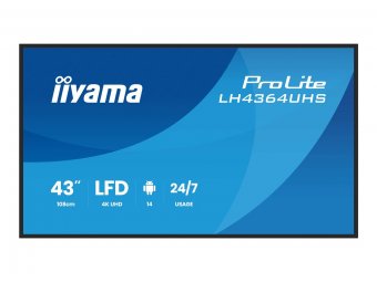 IIYAMA LFD 43" dalle VA 4K UHD 3840x2160 16:9 24/7 2xHDMI USB-C 2xUSB HPs 500cd/m² 6.5ms 