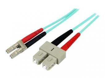 2m 10 Gb Aqua Fiber Patch Cable LC/SC 