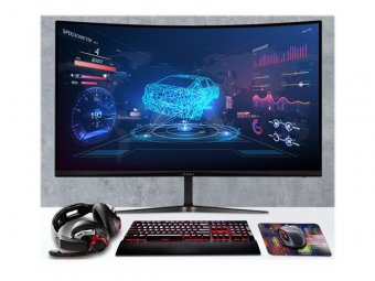 ViewSonic OMNI Gaming VX3218C-2K - Écran LED - jeux - incurvé - 32" (31.5" visualisable) - 2560 x 1440 QHD @ 165 Hz - VA - 250 cd/m² - 1 ms - HDMI, DisplayPort - haut-parleurs 