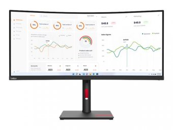 Lenovo ThinkVision T34w-30 - Écran LED - incurvé - 34" - 3440 x 1440 UWQHD - VA - 350 cd/m² - 3000:1 - 4 ms - HDMI, DisplayPort, USB-C - noir corbeau - Campus 