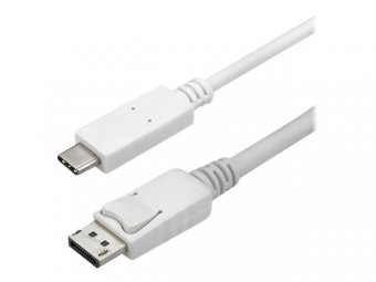 StarTech.com Câble adaptateur USB-C vers DisplayPort 4K 60 Hz de 3 m - Câble USB Type-C vers DP en blanc - Adaptateur vidéo externe - STM32F072CBU6 - USB-C - DisplayPort - blanc 