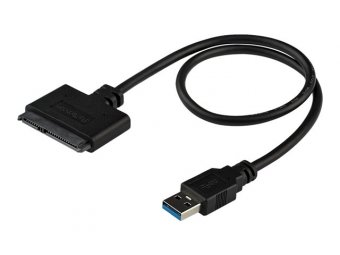 StarTech.com Câble adaptateur USB 3.0 vers SATA III pour HDD/SSD SATA 2,5" avec UASP - Convertisseur USB vers SATA pour disque dur - Noir - Contrôleur de stockage - 2.5" - SATA 6Gb/s - USB 3.0 