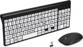 Impression Grand Format Pleine Grandeur 2.4G Clavier et Souris sans Fil, Impression Grand Format surdimensionnée 