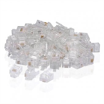 SIENOC 100 PCS RJ11 Plug 6P4C Téléphone Téléphone Modulaire Connecteur Connecteur Crimp 