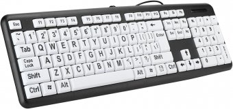 OMOTON Clavier Rétro-éclairé AZERTY, Clavier Filaire avec Grande Touches et pavé Numérique, Keyboard Facile à Lire 
