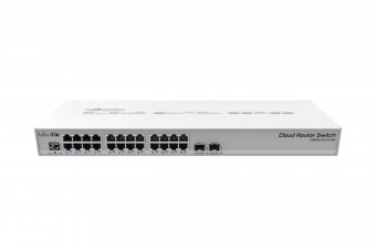 MikroTik 24x 10/100/1000 RJ-45, 2x SFP+, 800 MHz, 512 MB, 440 x 144 x 44 mm, RouterOS/SwOS 