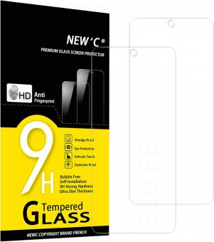 NEW'C Lot de 2, Verre Trempé pour Samsung Galaxy S20 FE / S20 FE 5G, Film Protection écran -sans Bulles d'air -Ultra Résistant (0,33mm HD Ultra Transparent) Dureté 9H Glass 