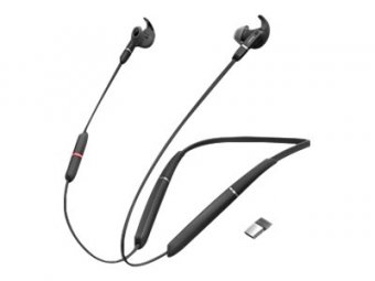 Jabra Evolve 65e MS - Écouteurs avec micro - intra-auriculaire - montage derrière le cou - Bluetooth - sans fil - USB - isolation acoustique 