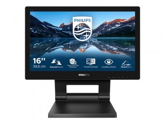 Philips B Line 162B9T - Écran LED - 16" (15.6" visualisable) - écran tactile - 1366 x 768 @ 60 Hz - TN - 220 cd/m² - 500:1 - 4 ms - HDMI, DVI, DisplayPort, VGA - haut-parleurs - texture noire 