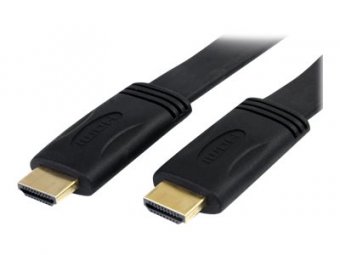 StarTech.com Câble plat HDMI haute vitesse Ultra HD 4K x 2K avec Ethernet de 5m - Cordon HDMI vers HDMI - Mâle / Mâle - Noir - Câble HDMI avec Ethernet - HDMI mâle pour HDMI mâle - 5 m - blindé - noir 