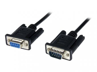 1m Black DB9 RS232 Null Modem Cable F/M 