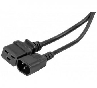 Rallonge secteur C14 / C19 noire - 2 m 