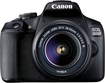 Canon EOS 2000d | Appareil Photo Réflex + (APS-C, 24.1 MP, WiFi, Full HD) + Objectif EF-S 18-55mm f/3,5-5,6 DC III, Noir 