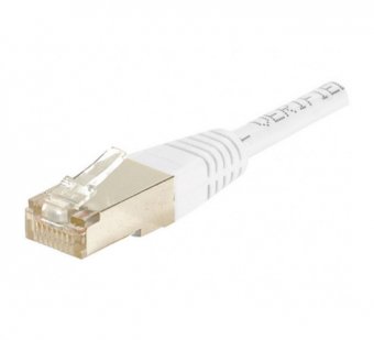 Cordon RJ45 catégorie 6 F/UTP blanc - 0,3 m - disponible 24 / 48h 