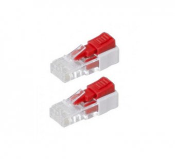 DACOMEX Verrouillage de port RJ-45 (lot de 10) + CLE POUR PATCH ET VERROU RJ45 (1 piece) 