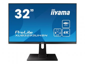 iiyama ProLite XUB3293UHSN-B1 - Écran LED - 31.5" - 3840 x 2160 4K @ 60 Hz - IPS - 350 cd/m² - 1000:1 - 4 ms - HDMI, DisplayPort, USB-C - haut-parleurs - noir mat 